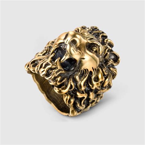 gucci rings lion|Gucci lion ring men.